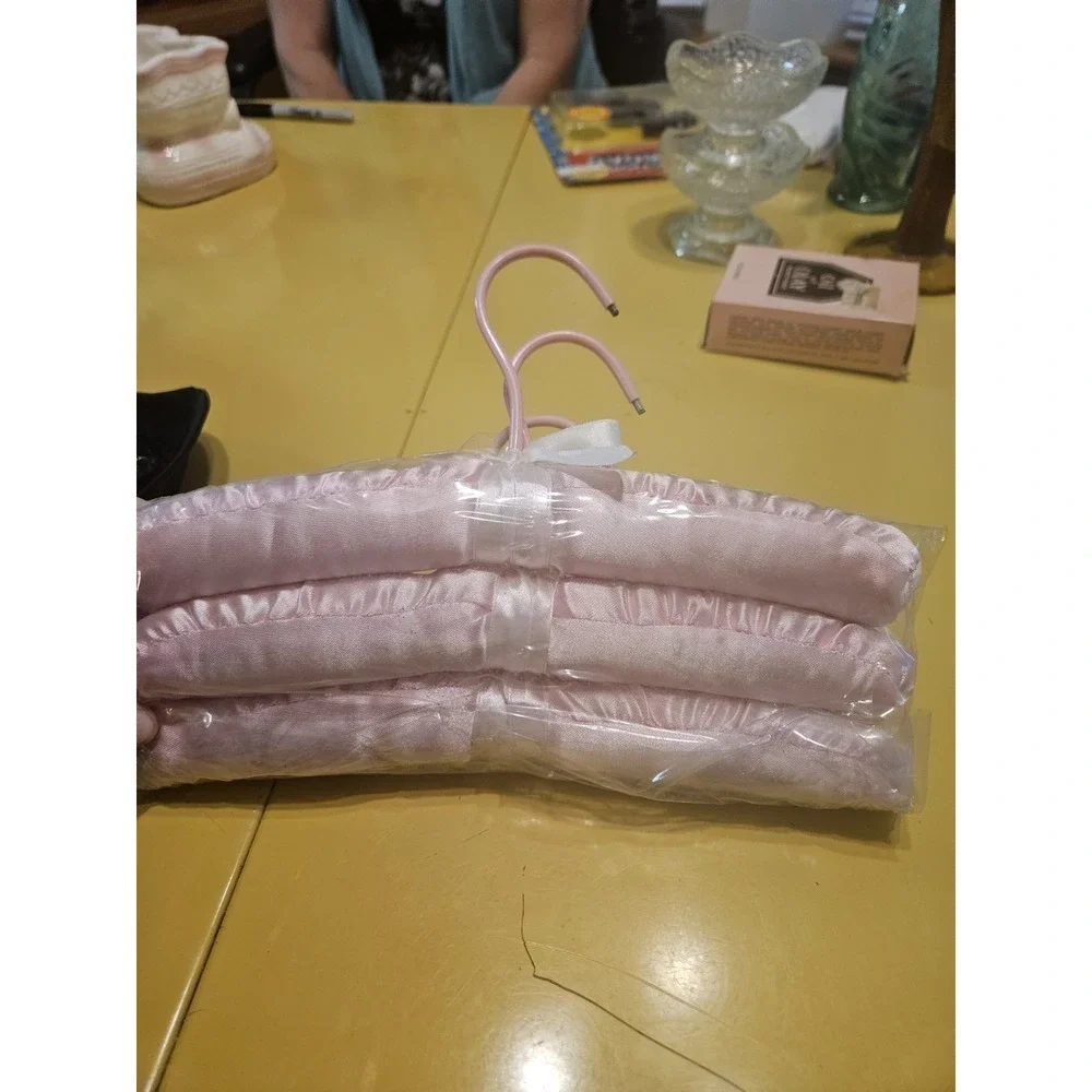 3 Pack Pink Satin Padded Baby Hangers